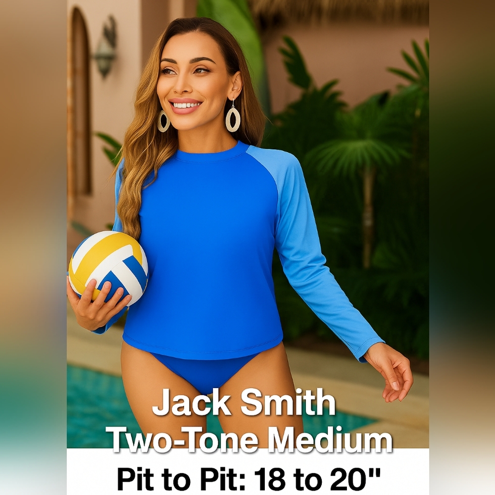 NWT Blue Long Sleeve Swim Top/Rash Guard – Size Medium (Jack Smith)